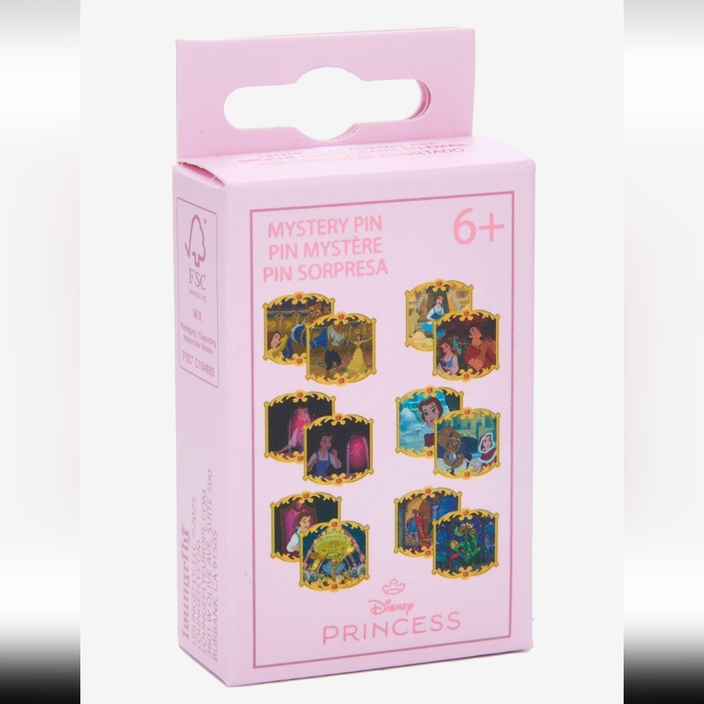 (3/$60)Disney Beauty and The Beast Lenticular Pin Fearuring Bella And Gaston